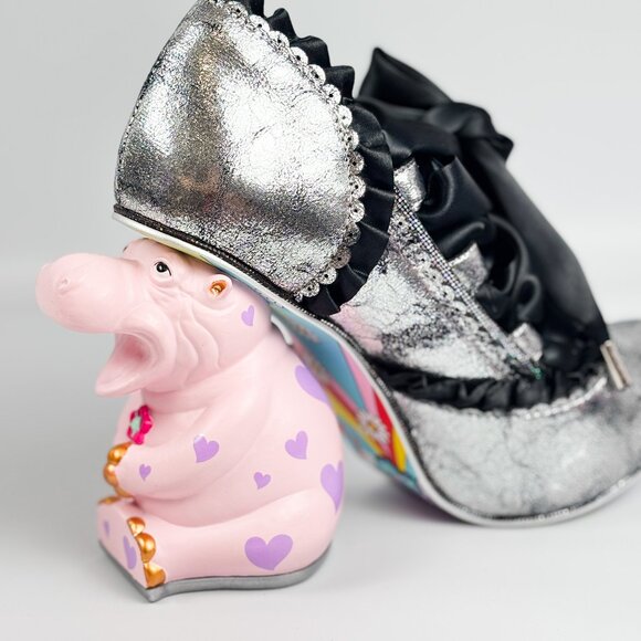 Irregular Choice Happy Hippo Silver/Black Character Heels – Size 39 - Picture 6 of 7